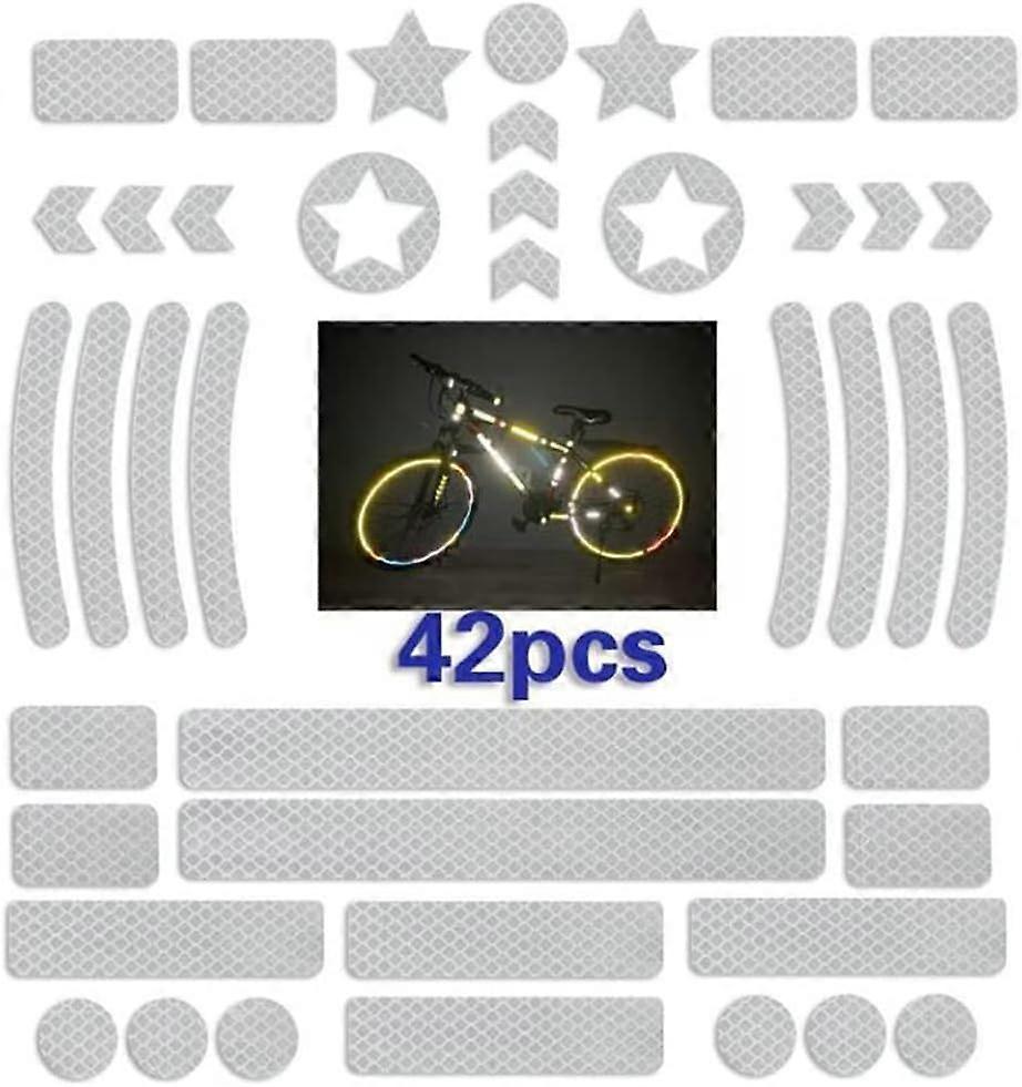 42 pieces reflective sticker kit, reflective stickers for bicycles, high visibility, reflective safety tape