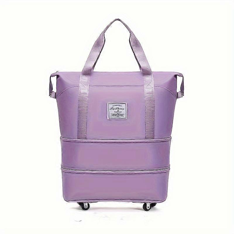 Foldable Travel Wheeled Duffle Bag, Portable Sports Gym Rolling Bag, Carry On Weekender Bag & Overnight Bag