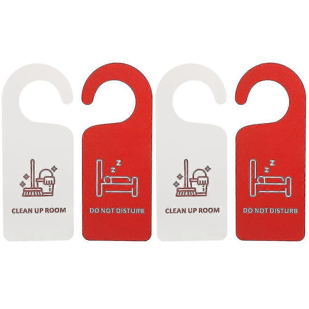 4pcsは部屋のサインを邪魔しないでくださいホテル-在庫のための両面ドアハンガーサインを邪魔しないでください