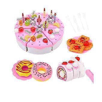 71 PCS Rollenspiel Küche Spielzeug Alles Gute zum Geburtstag Kuchen Essen Schneiden Set Kinder
