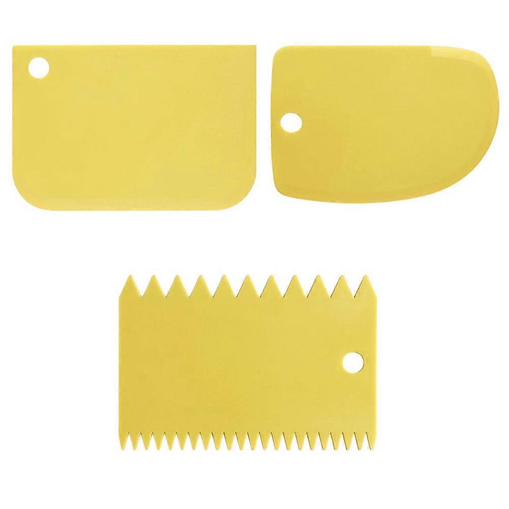 Dough Bowl Scraper Kit Multi Purpose Plastic Cake Scrapers Set Straight Curved Toothed Scrapers