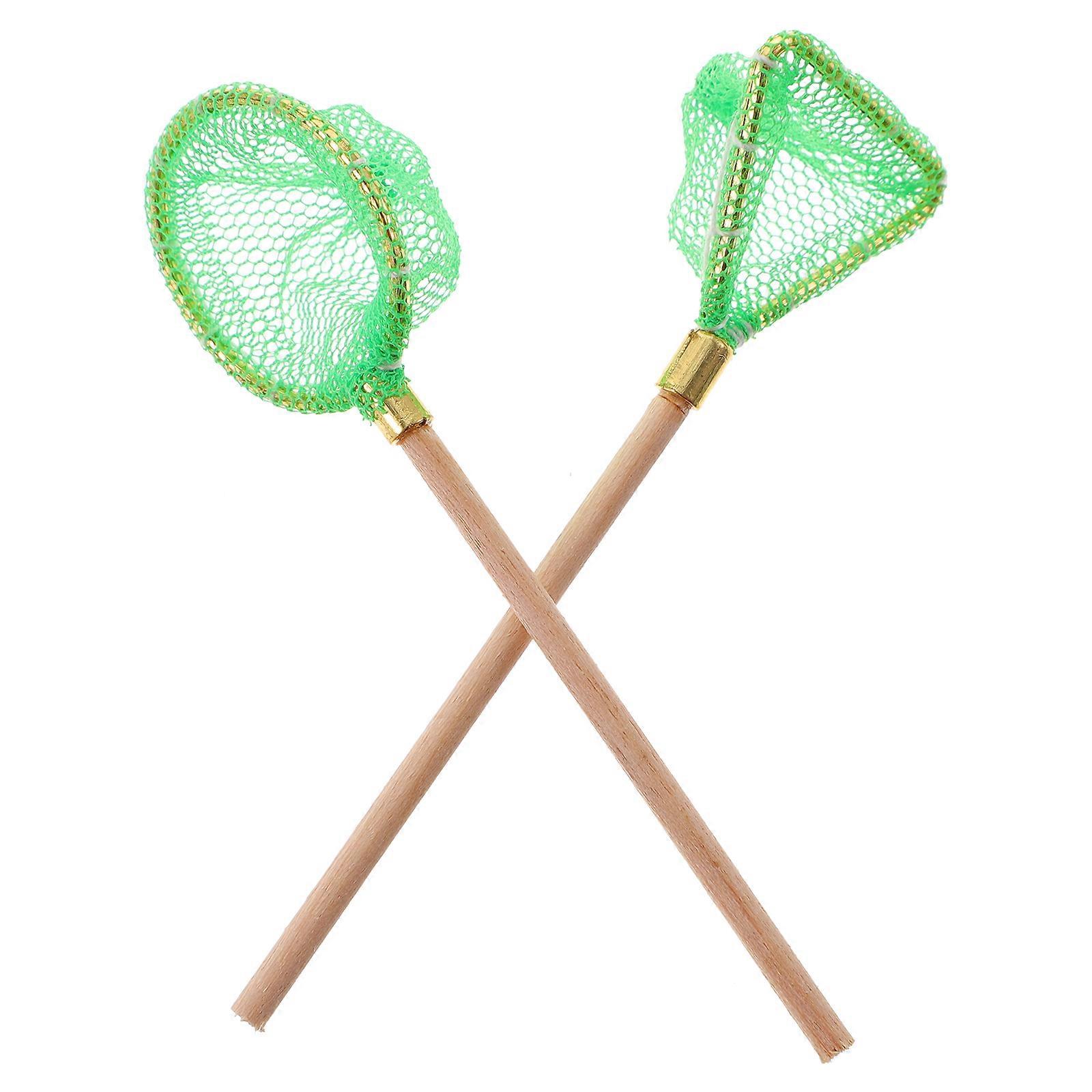 2pcs Miniature Fishing Net Toy Fishing Net Kids Toy Tiny House Fishing Accessories