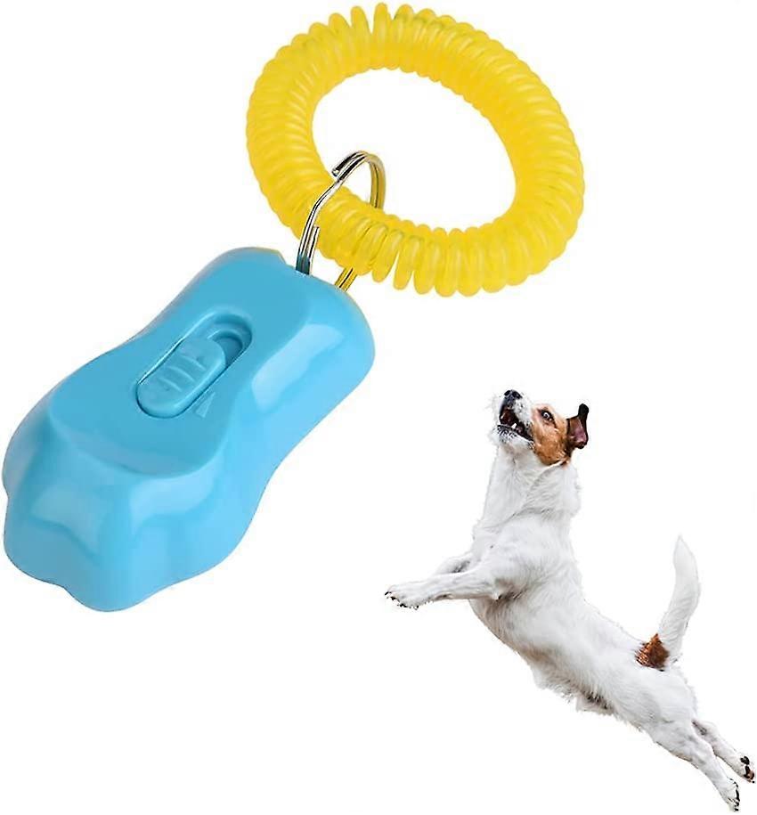 Adjustable Training Clicker 3 Gears Belt Shaped Dog Training Clicker with Hand Strap for Horse, Cats, Birds Perfect for Behavioral Training(Sky Blue)