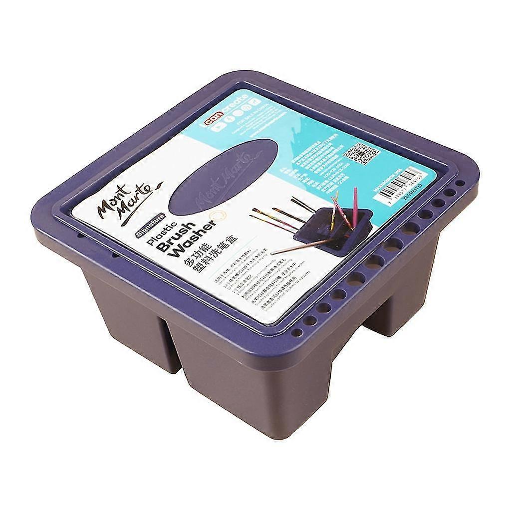 Multi-use Paint Brush Basin With Brushes Holder Plastic Artist Cleaner Cup