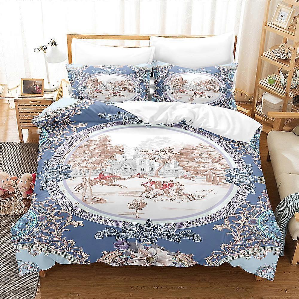 B09 3d impresso edredom capa colcha capa fronha 2/3pcs roupa de cama conjunto europa estilo barroco