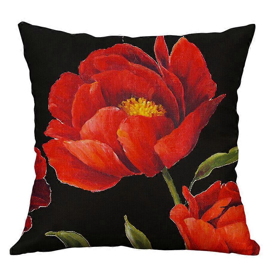 スロー枕カバーフラワープリントコットンリネンスクエアクッションカバー家の装飾デザイン567jpjcjh