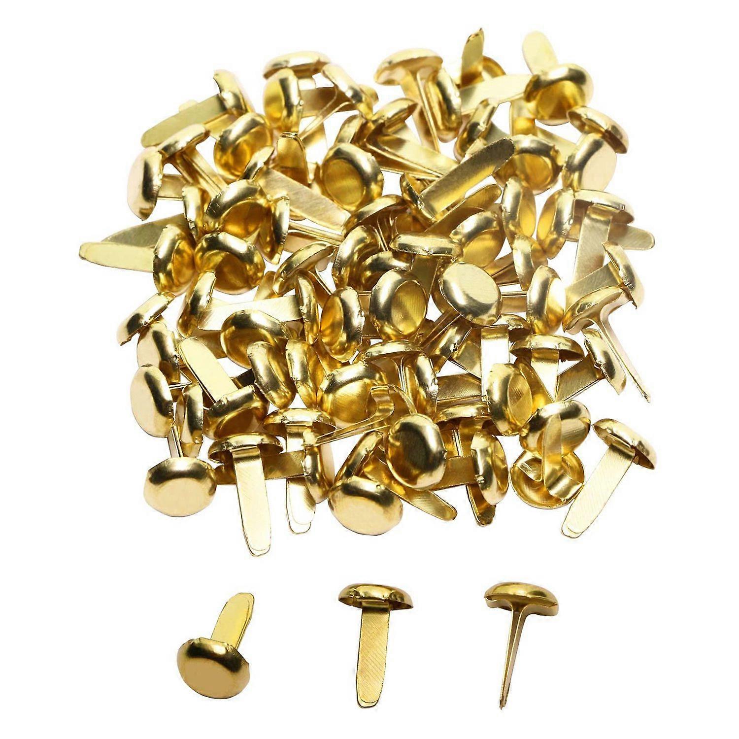 1/2 Inch Brass Paper Fasteners, Mini Paper Fasteners for Handicraft Projects, Decorative , 8 x 14 m