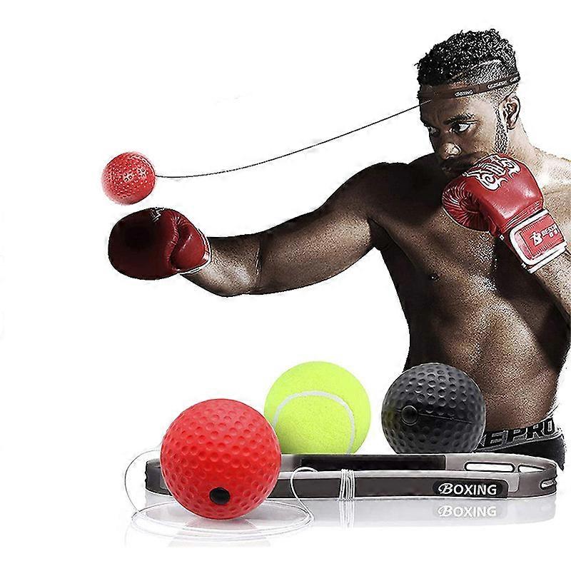 Boxing Reflex Ball for Adults and Kids - React Reflex Balls on String with Headband, Carry Bag and Hand Wraps - Improve Hand Eye Coordination, Punchin