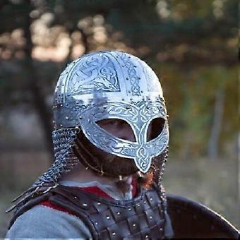 Mittelalterlicher Wikingerhelm Mit Kettenhemd - Authentische Rüstung