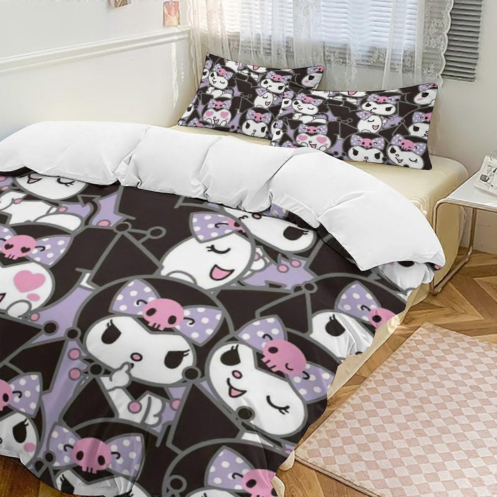 v8 Kuromi 3-Piece Twin Bed Set Fade-Resistant Microfiber io8
