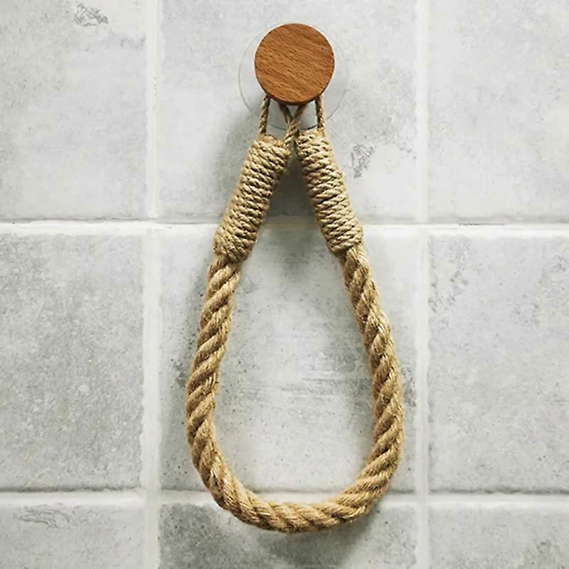 Naulattomat paperipyyhetelineet Teline Kylpyhuoneen pyyhekoukku WC-paperiteline Pyyheteline Beige Hampun väri