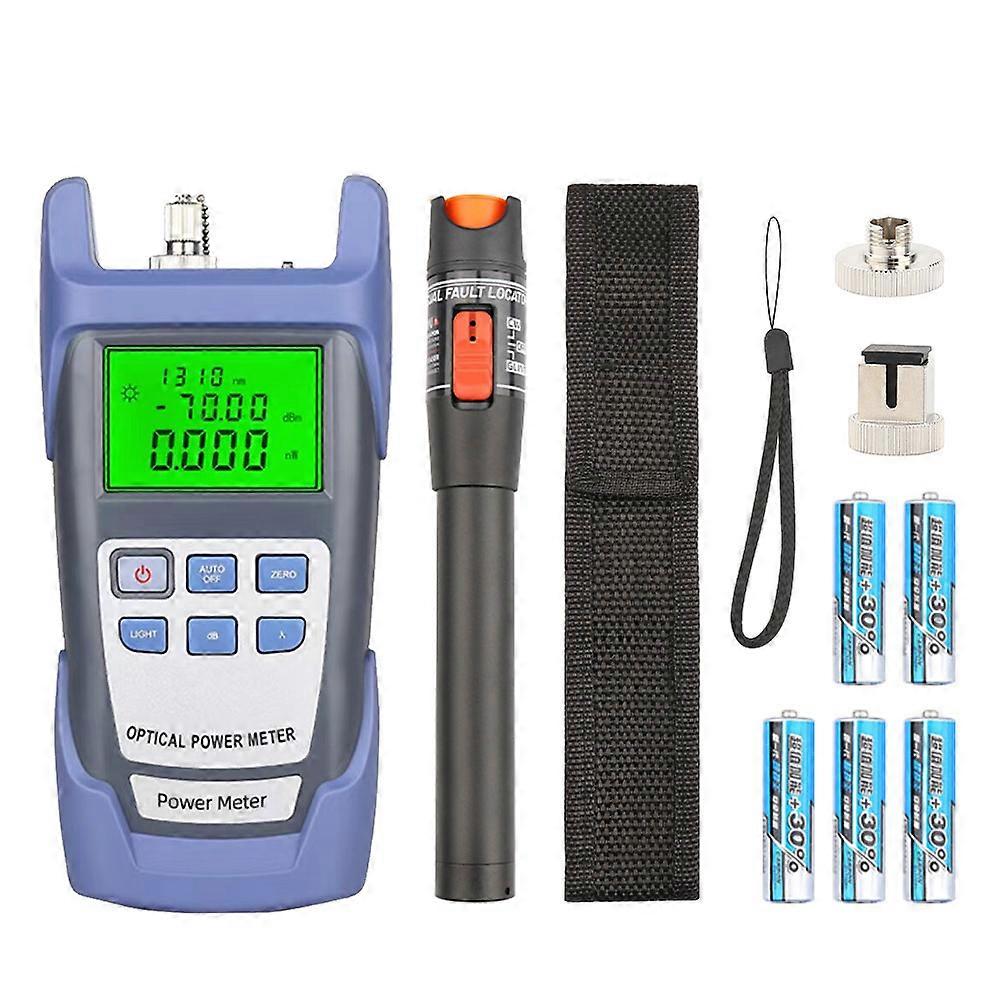 Optical Fiber Tool Kit Optical Power Meter Handheld 10mW Optical Fiber Tester Portable Pen Type Red Light Visual Fault Locator Fiber Test Pen