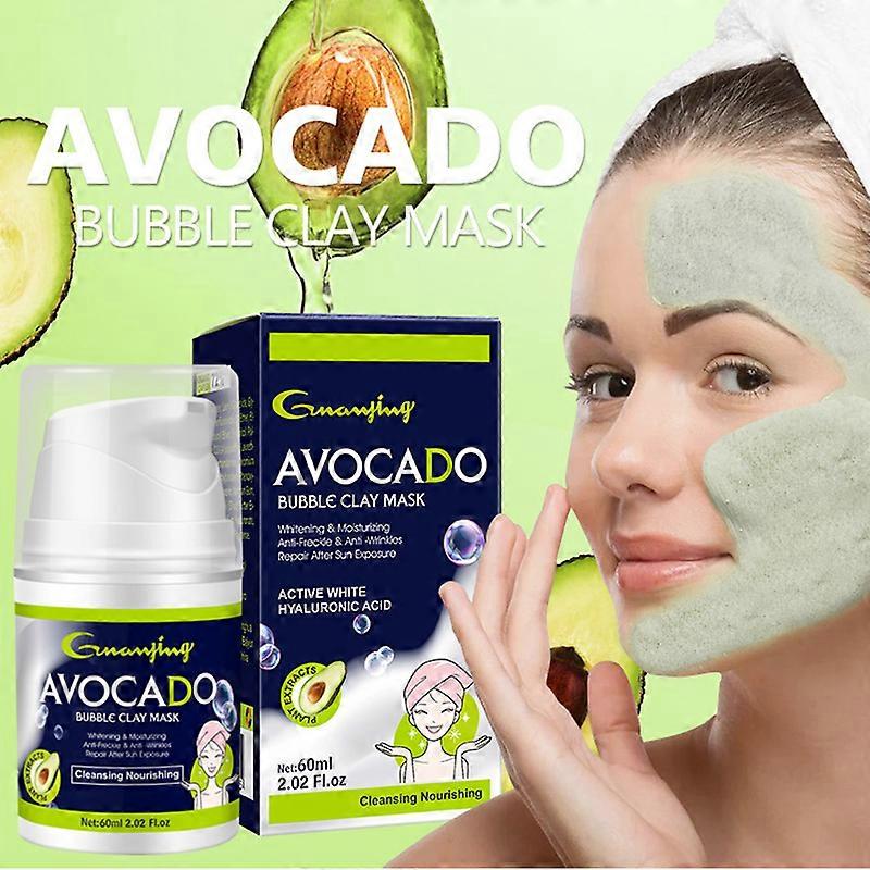 Avocado Bubble Facial Masks Deep Purifying Masque Deep Pore Clean & Blackhead Remover Rich Foam