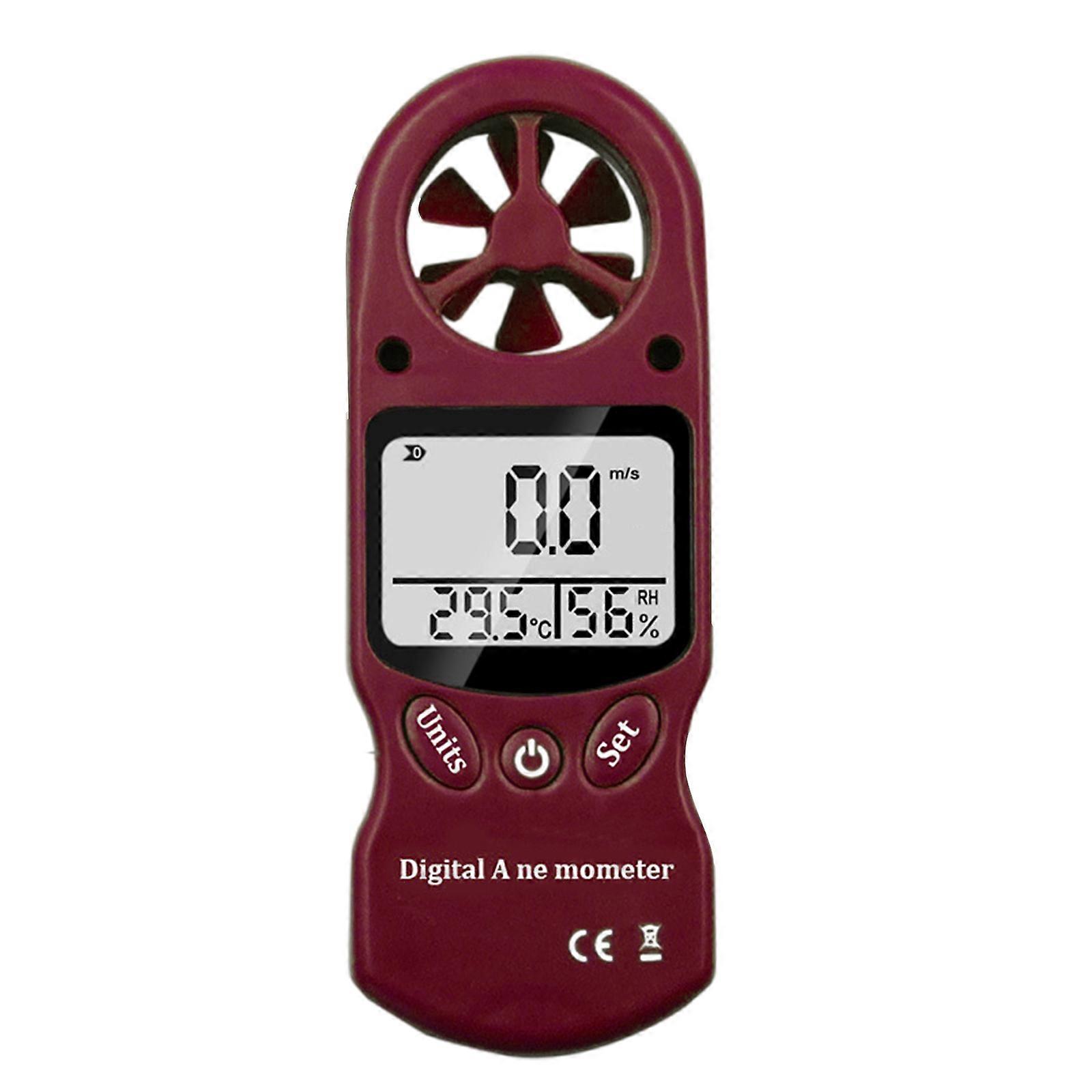 Digital Anemometer Thermometer Mini LCD Wind Speed Gauge Air Velocity Meter Fg