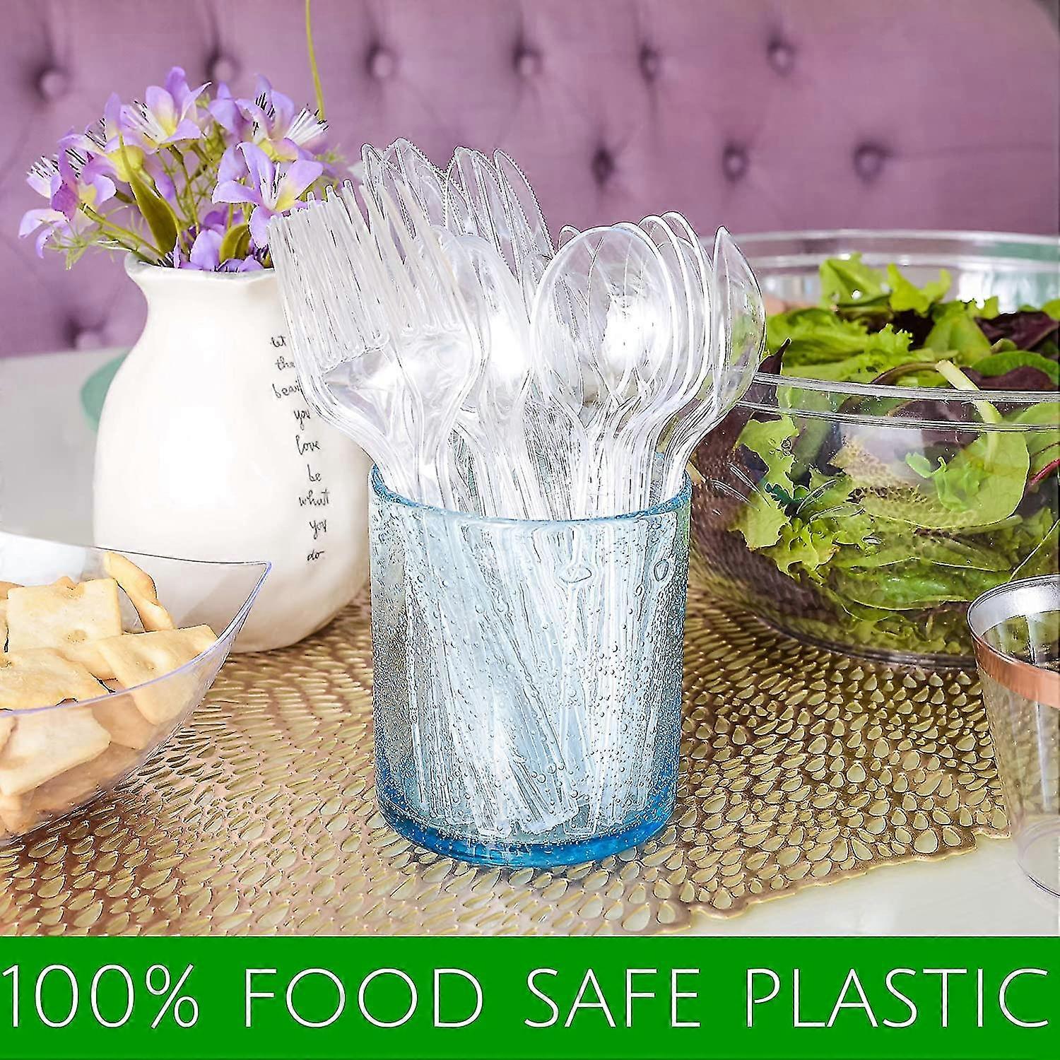 Disposable Clear Plastic Cutlery 100 Pcs (fork)