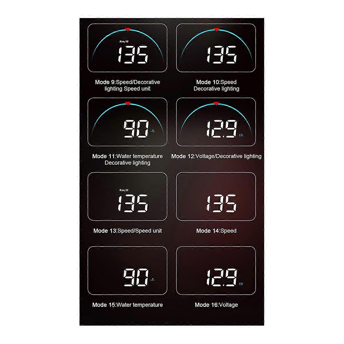 M8 HUD Head-Up Display OBD Car Display Speedometer Universal