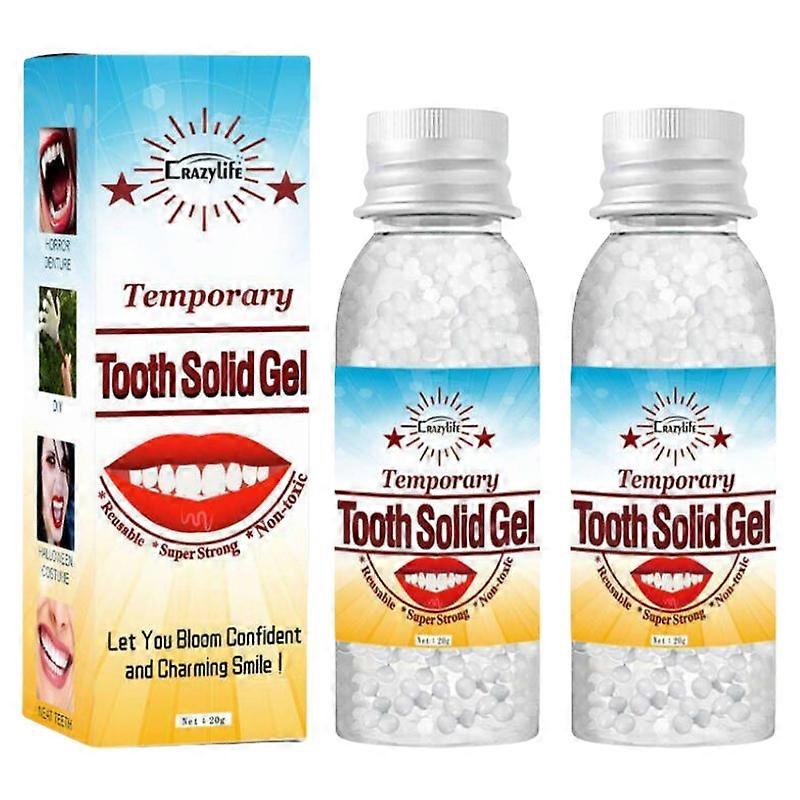 2Pcs Moldable False Teeth Temporary Tooth Gap Repair Broken Teeth Filling Solid Glue