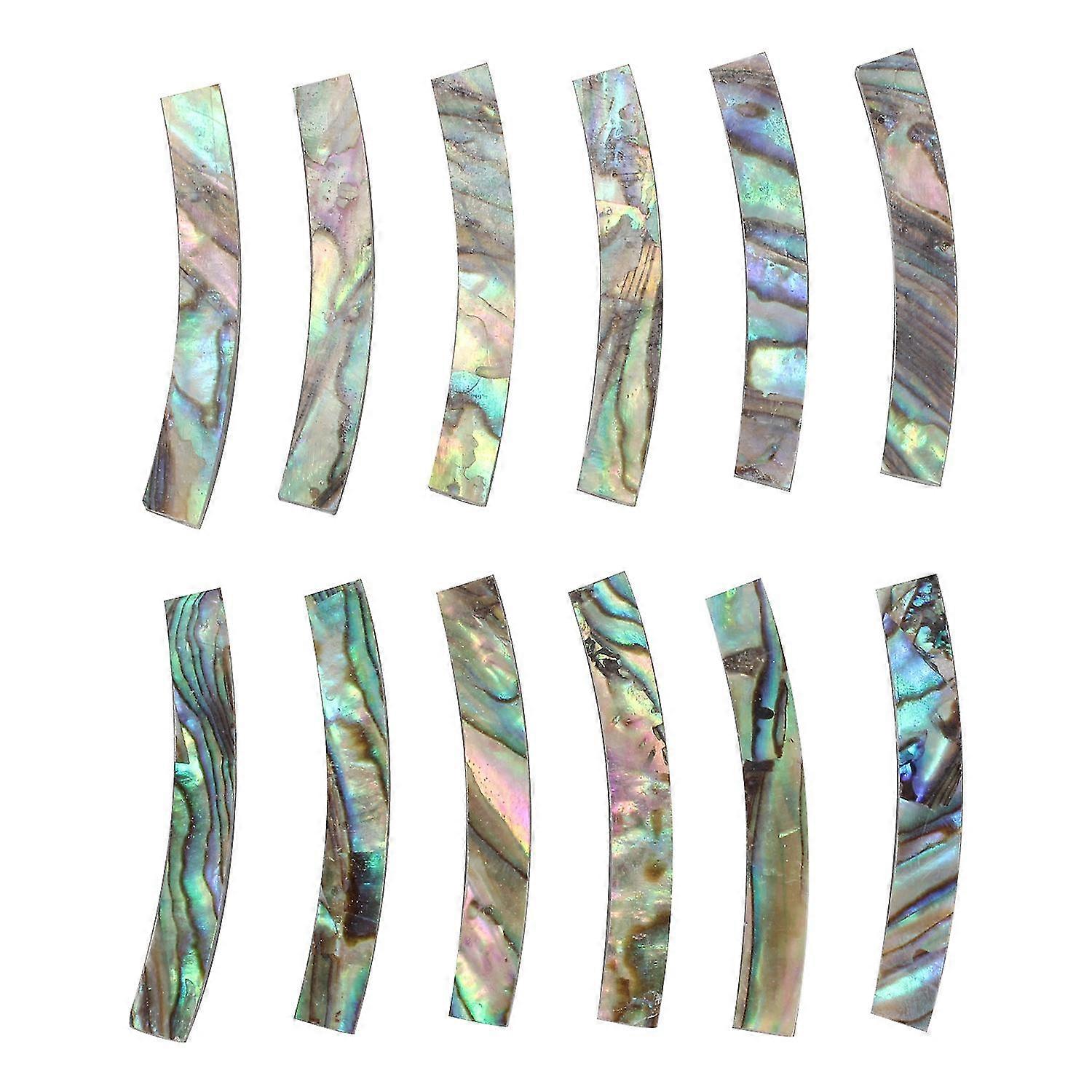 12pcs Guitar Soundhole Rosette Paua Abalone Shell Inlay Curved Strips Guitar Sound Hole Inlay 4mm W