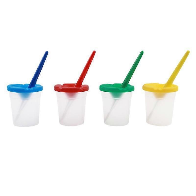 Non-spill Paint Pots With Lid Stopper Assorte