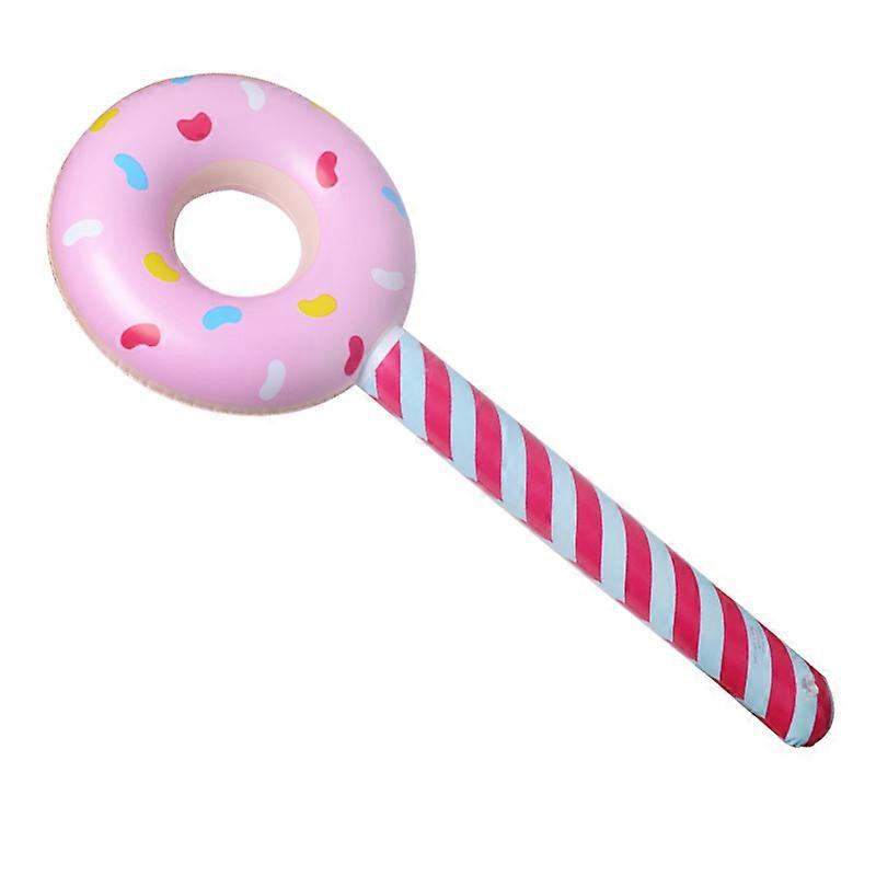 Large Inflatable Donut Lollipop (Pack of 4) Assorted 36 inch Inflatable Donut Shaped Suckers, for Donut, Candy Themed Birthday Party Favors and Decor