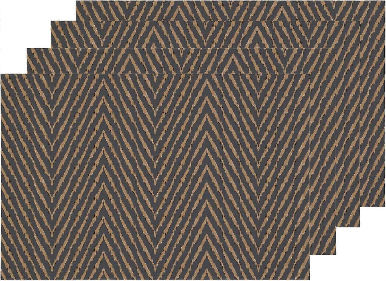 Diagonal Aztec Stripes Placemats, Ethnic Aztec Style Zigzag Pattern Table Mat Linen Burlap Washable Double-Deck Heat Insulation for Dining Table Kitch