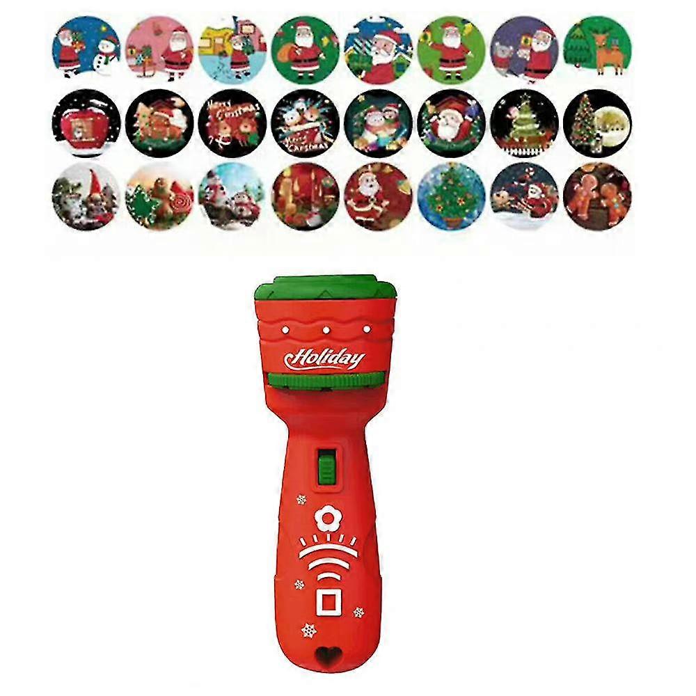 Xmas Kids Toys Christmas Pattern Slide Projector Torch Projector Flashlight 24 Pictures