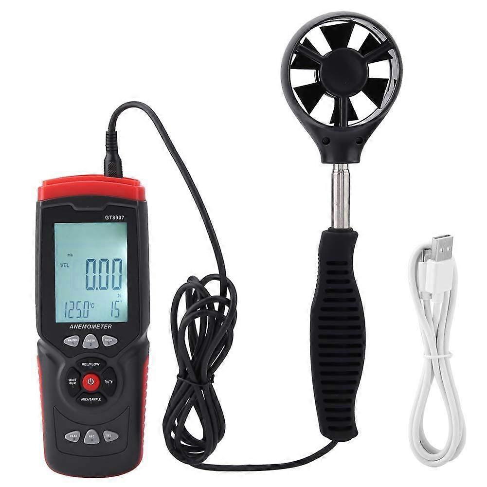GT8907 High Precision USB Anemometer Wind Speed/Temperature/Humidity Meter Digital Anemometer
