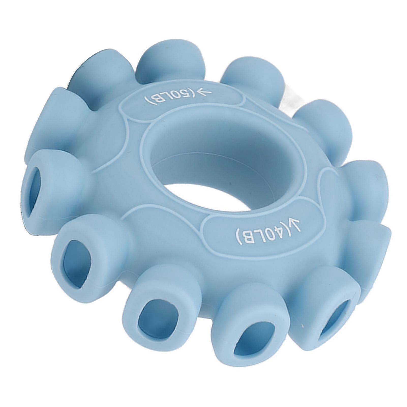 Grip Circle Trainer Silicone Flexible Suction Exercise Ring Grip Strengthener for Decompression Light Blue 40 to 50lb