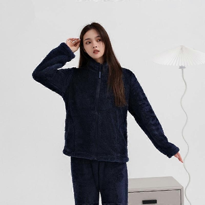 Women's Fluffy Pajamas Set Quarter Zipper Fleece 2 Piece Sherpa Pullover Pants Sets Fuzzy Sleepwear