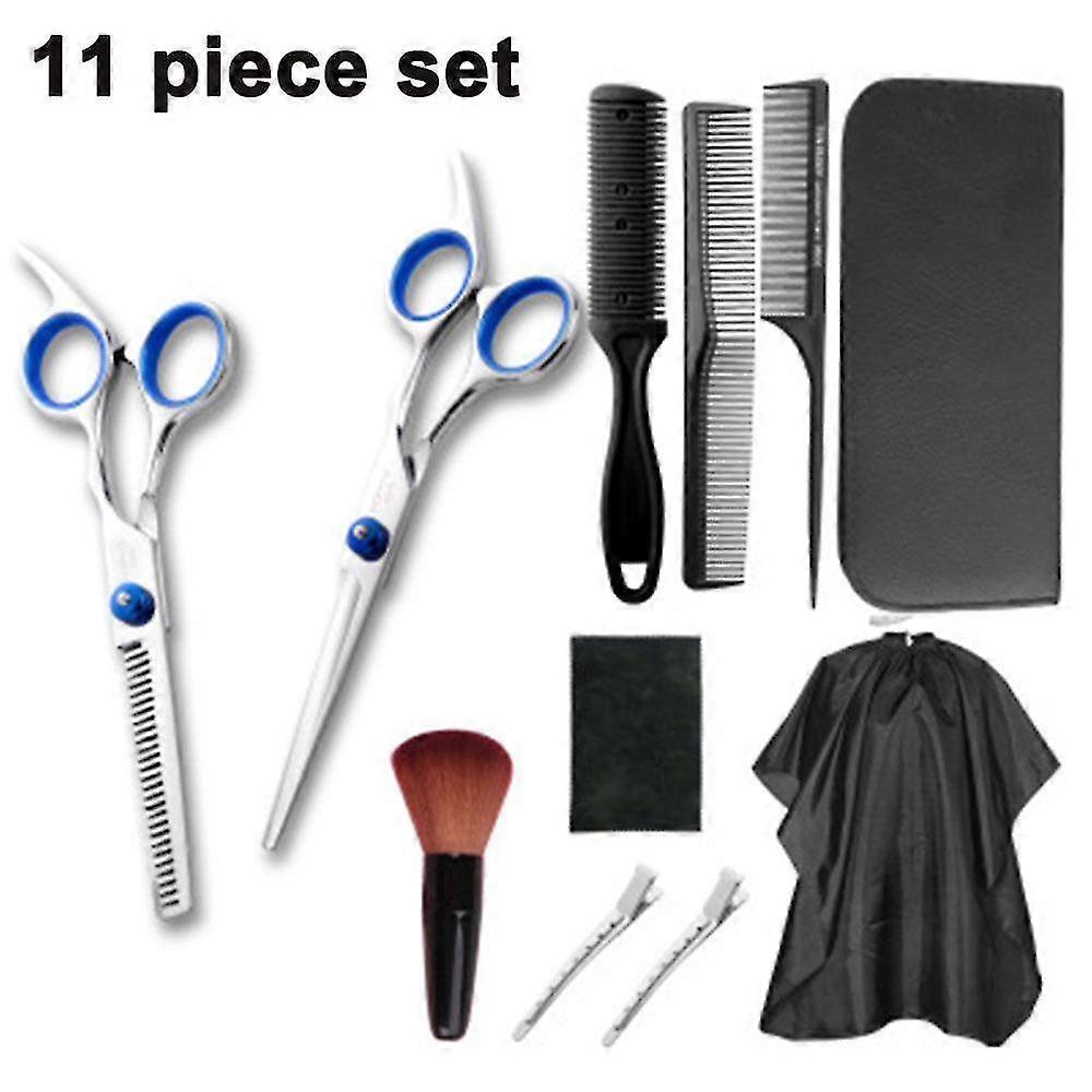 Professional Hair Cutting Scissors Set, 11 Pcs Haircut Scissors Kit with Cutting Scissors, Thinning