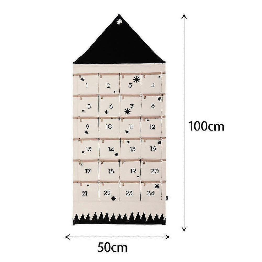 24 Pockets Christmas Advent Calendar Countdown Hanging Xmas Gift