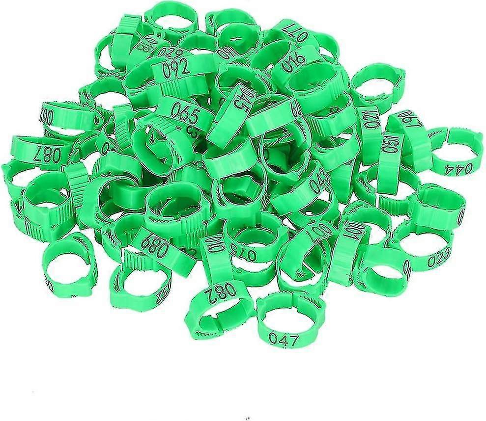 Δαχτυλίδι ποδιών πουλερικών, 100pcs 001-100 αριθμημένο πλαστικό πουλί Ζώνες ποδιών Δαχτυλίδια Πουλερικά Κοτόπουλα Πάπιες Ζώνες ποδιών χήνας Δαχτυλίδια (πορτοκαλί)