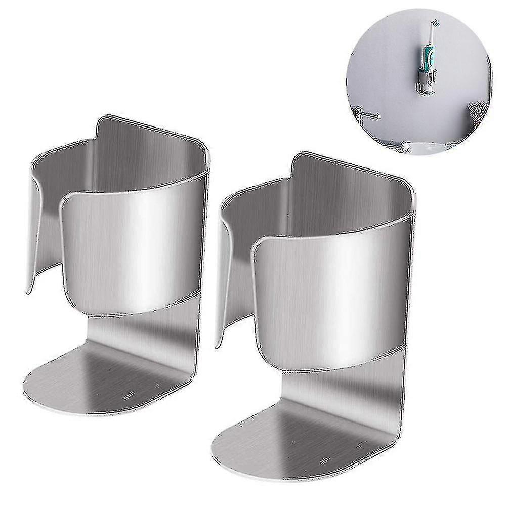 2pcs Toothbrush Holder,toothpaste Organizer Bathroom Storage Rack Wall Mounted Stainless Steel Holder