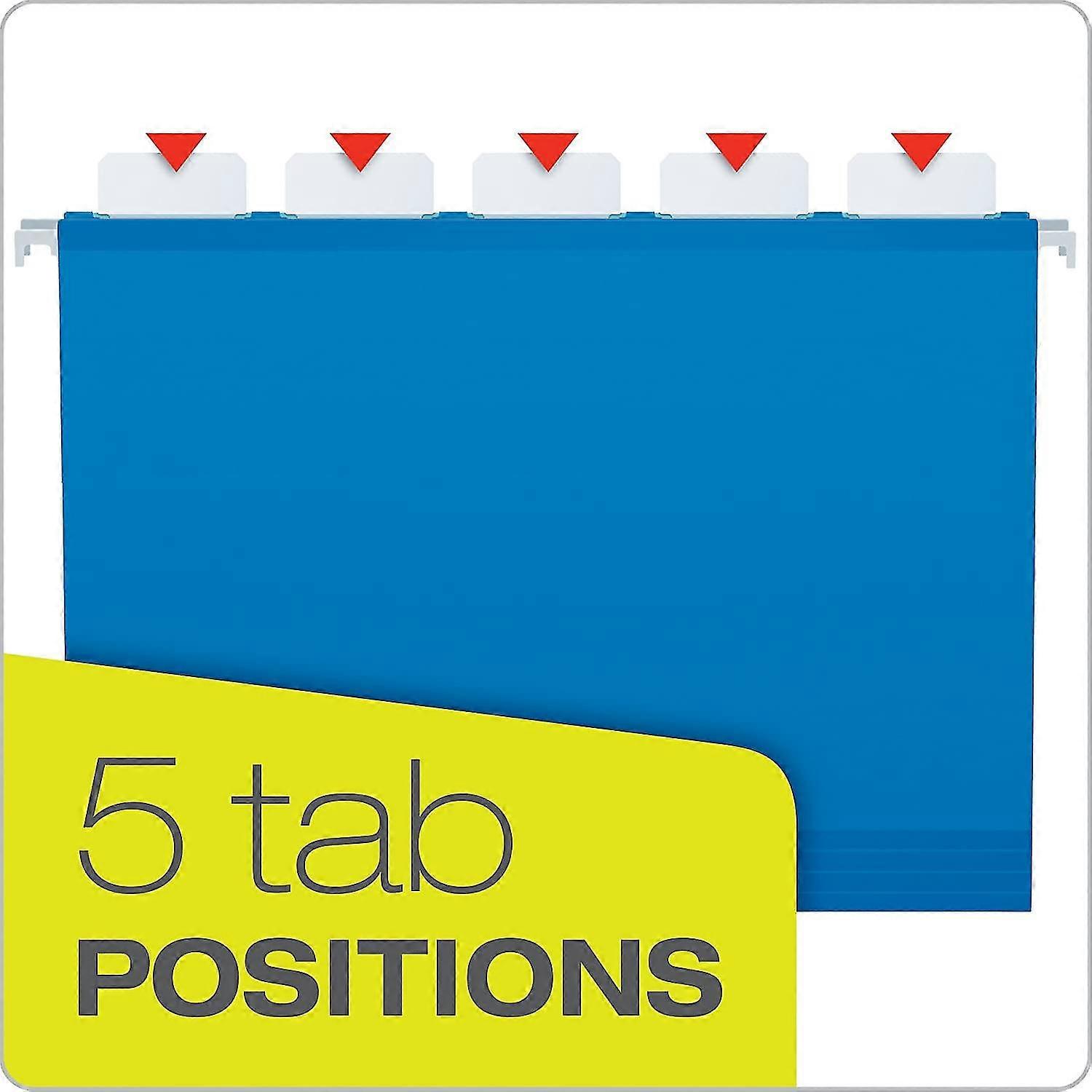 Ready-Tab Reinforced Hanging Folders, Letter Size, Assorted Colors, 5 Tab, 25/BX (42592)
