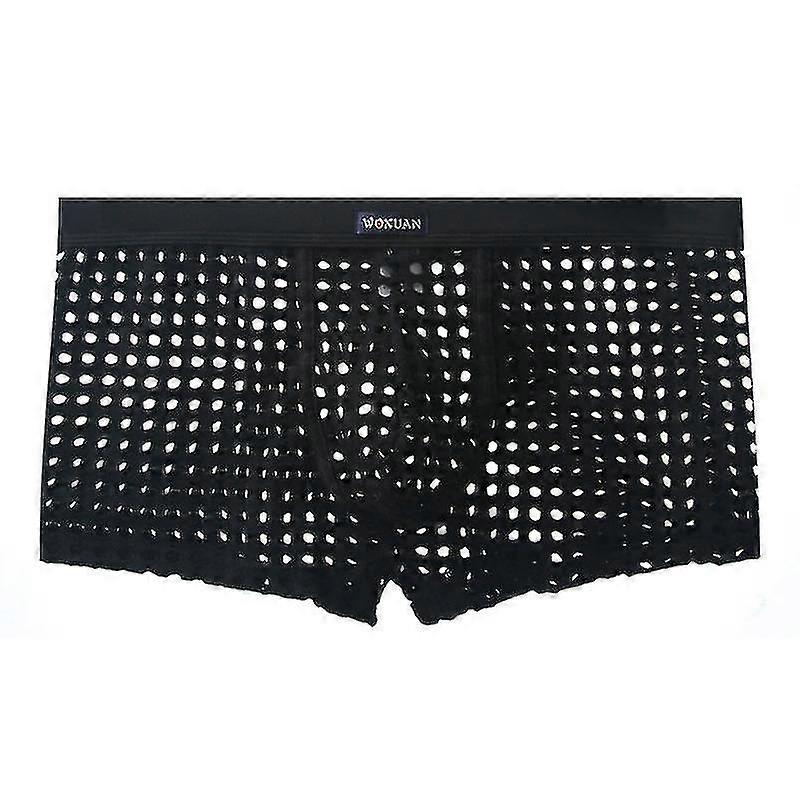Herr Fisknät Underkläder Se igenom Boxer Trosor Mesh Hollow Underkläder Lounge Trunks Shorts