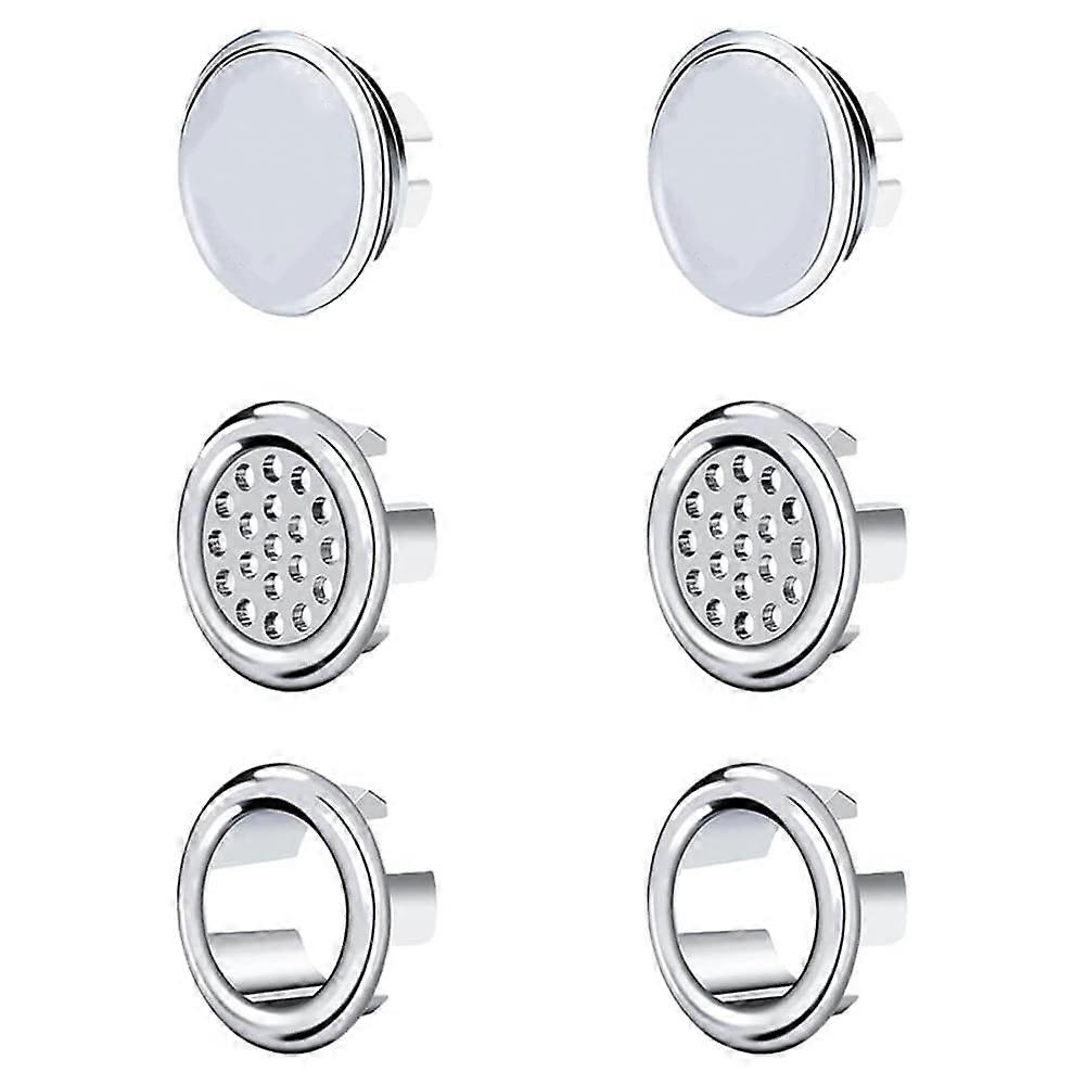 6 Pieces Sink Overflow Ring, Round Sink Hole Overflow Cover Basin Trim Overflow Drain Plug Cover Replacement Parts Inserted into the Hole