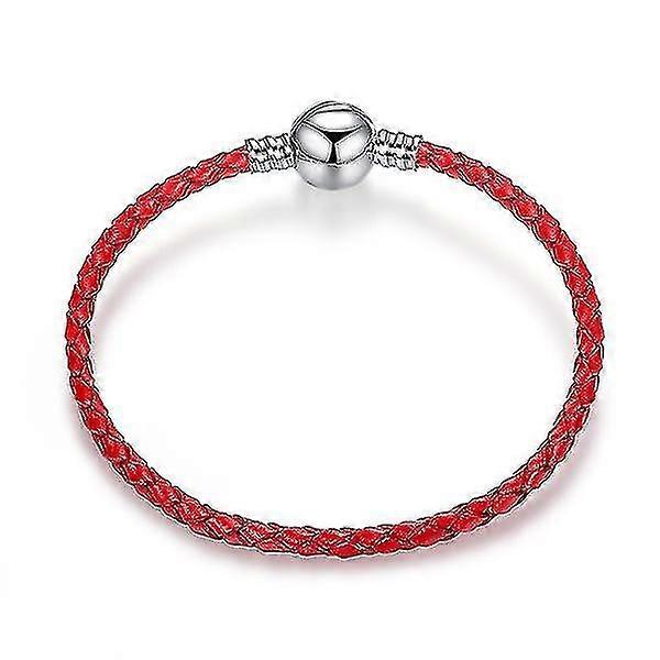 Pulseira de corda de couro de prata pulseira de charme europeu para pulseira pandora