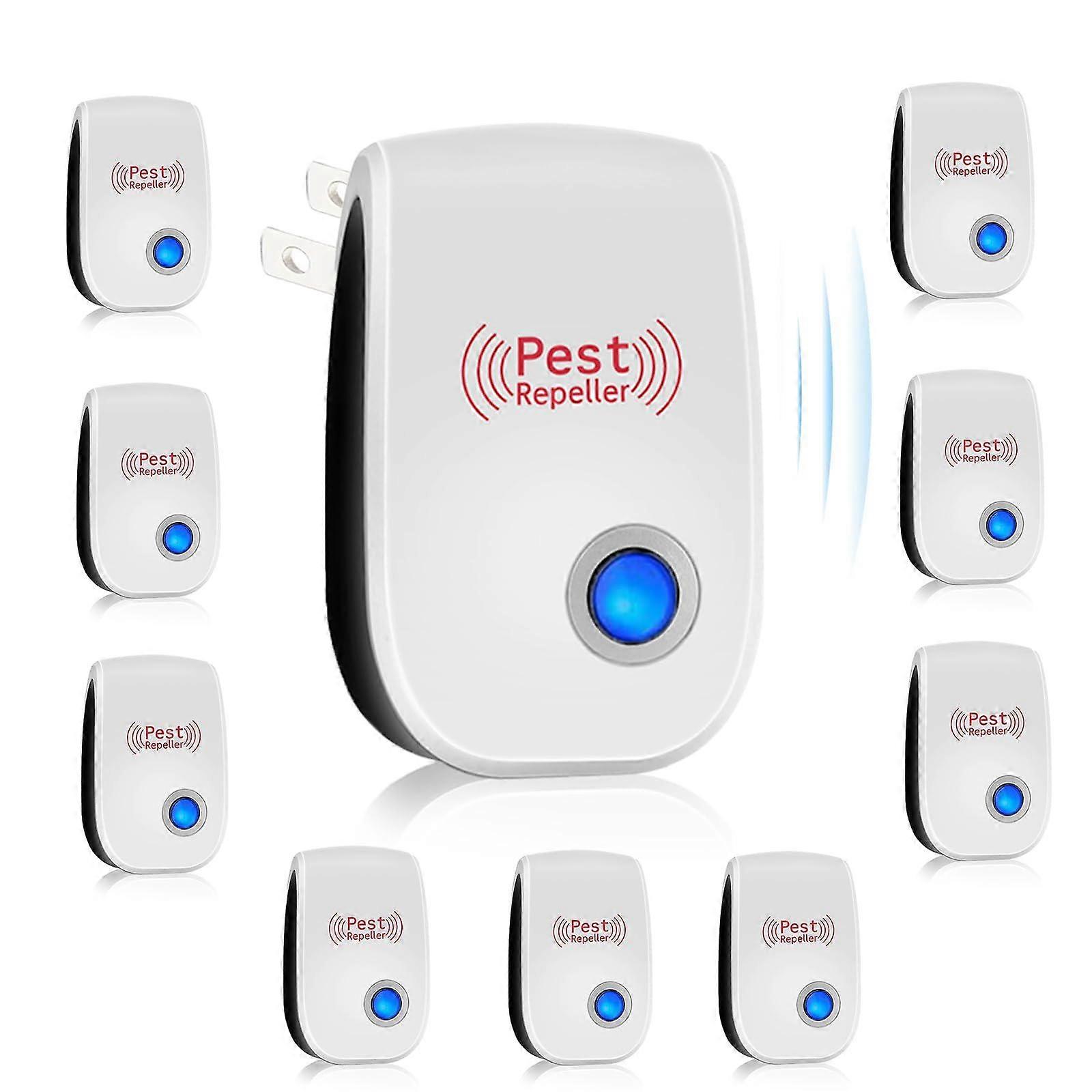 10 Pcs Ultrasonic Pest Repeller Indoor Rodent Repellent Plug in Electronic Insect Repellent Professional Sonic Pest Control to Keep Mouse Bug Mosquito