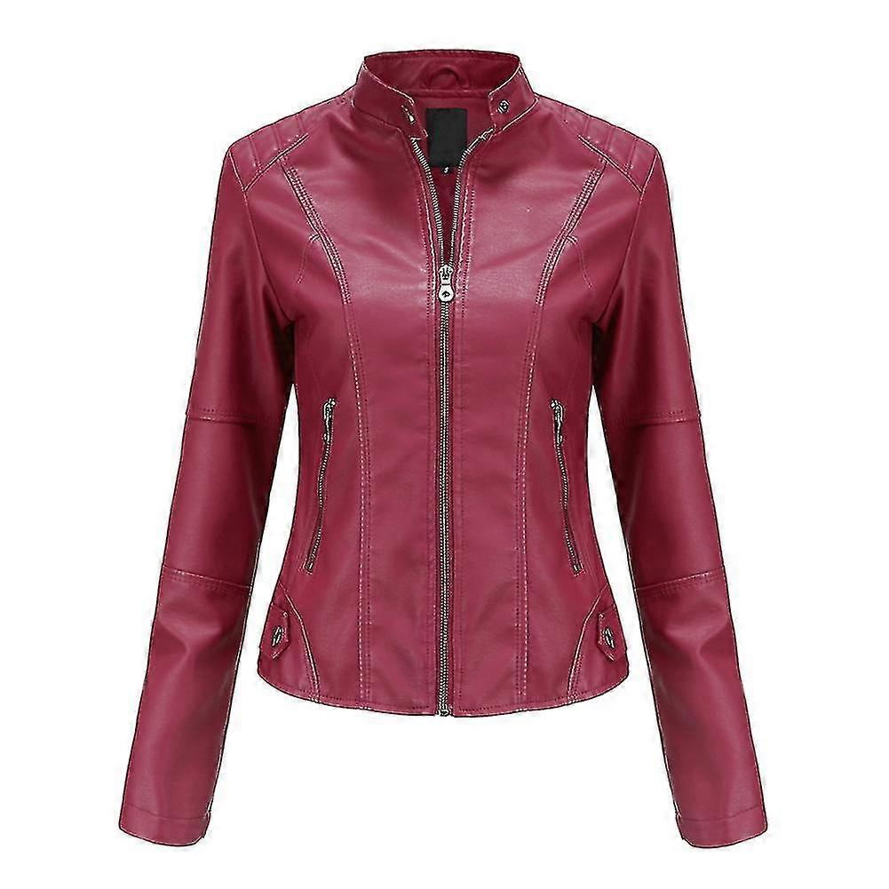 المرأة سليم صالح عارضة جميع المباريات دراجة نارية قصيرة سستة سترة جلدية