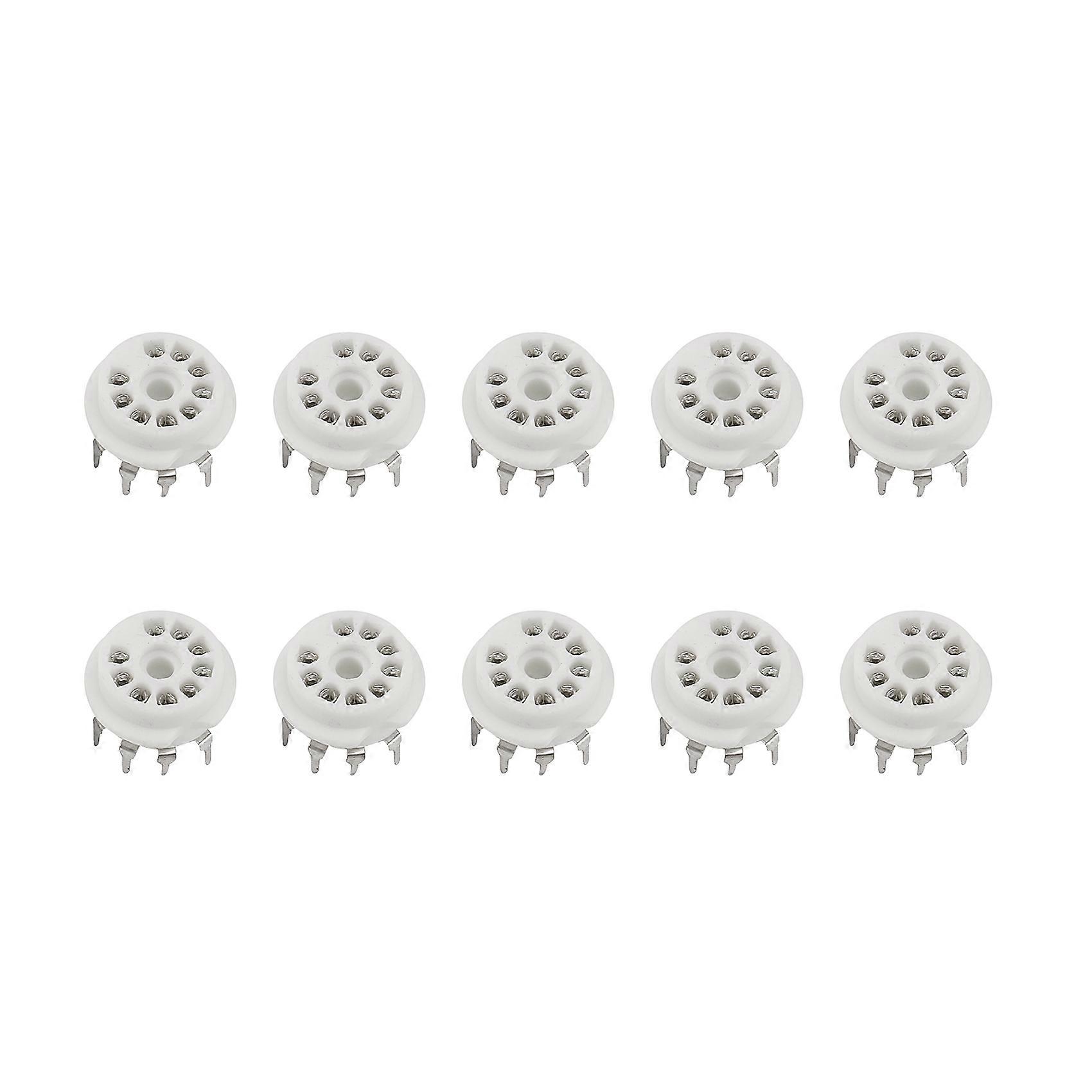 10PCS PCB 9Pin Ceramic B9A Vacuum Tube Socket Audio HIFI DIY Amps for 12AX7 12AU7 12AT7 ECC81 ECC82 ECC83 Silver-Plated