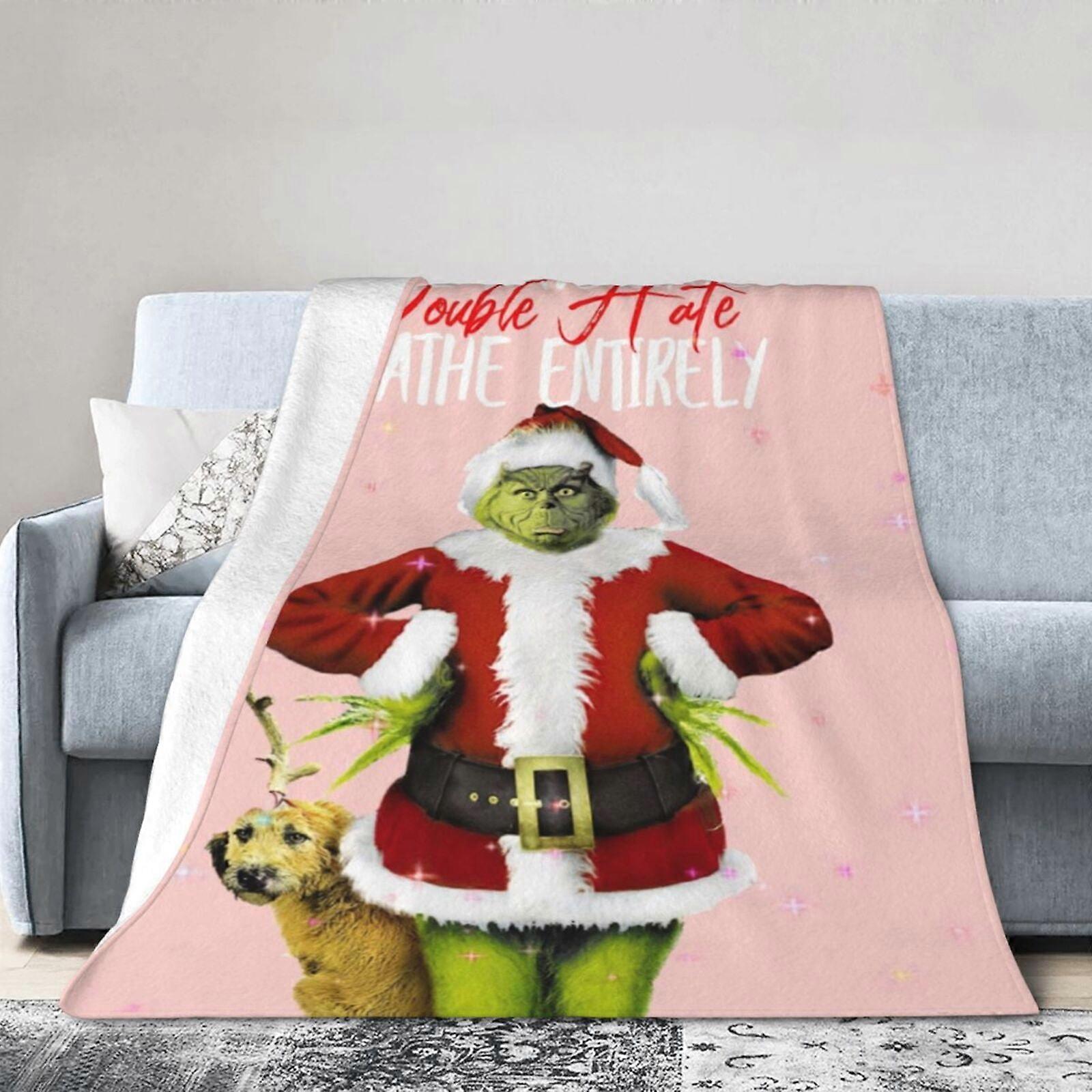 Grinch varasti joulun erittäin pehmeän mikrofleecepeiton Super Soft Throw Blanket Premium Silky Flanelli Lightweight Be-KDE26355