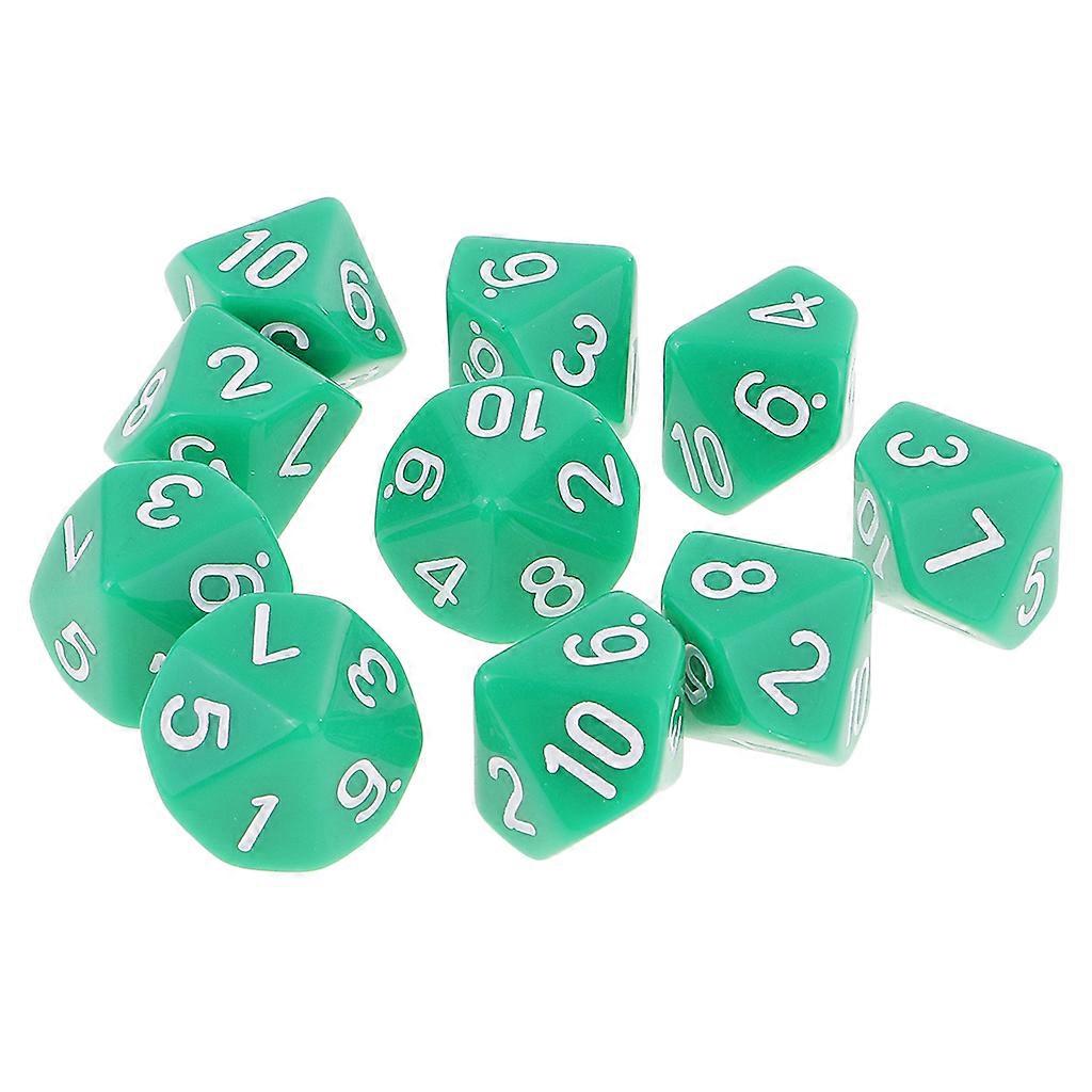 MagiDeal 10pcs 10 Sided Dice D10 Polyhedral Dice for Games White
