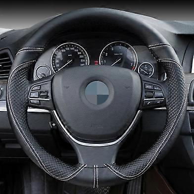 DIY 38cm Steering Wheel Covers Soft 100% Cowhide Genuine Leather Anti-wear Car Steering Wheel Cover Braid With Needles Thread