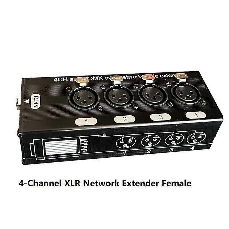 1Pair 4-Channel 3-Pin XLR Audio and over Network Cable Extender, DMX512 Network Signal Extender 1 M