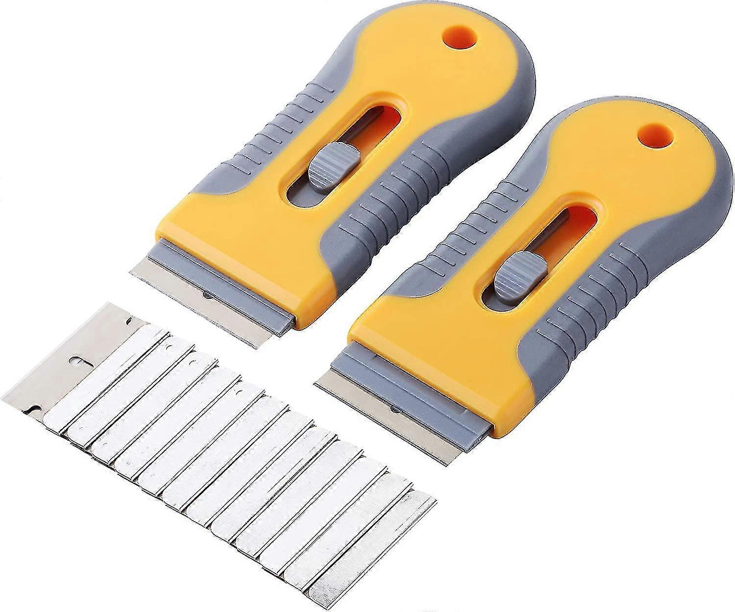razor Blade Scraper, 2 Pack, Razor Scraper Set With 20 Extra Blades, Razor Scraper, Window Scraper, Scraper Tool, Glass Scraper, Scraper Blades, B PXC