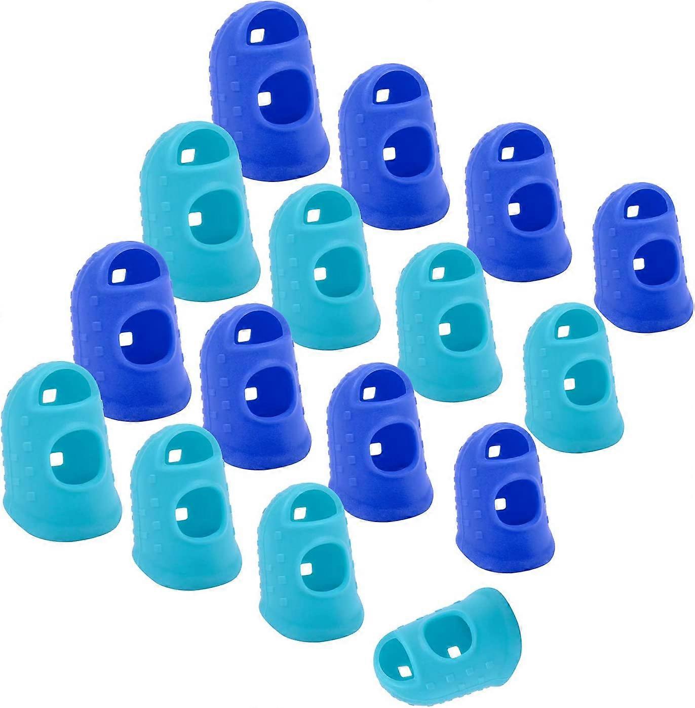16 Pcs Finger Tips, 4 Sizes Silicone Thimble Fingertip Grips Protector Guard Pads Cover for Paper Sorting, Page Turning