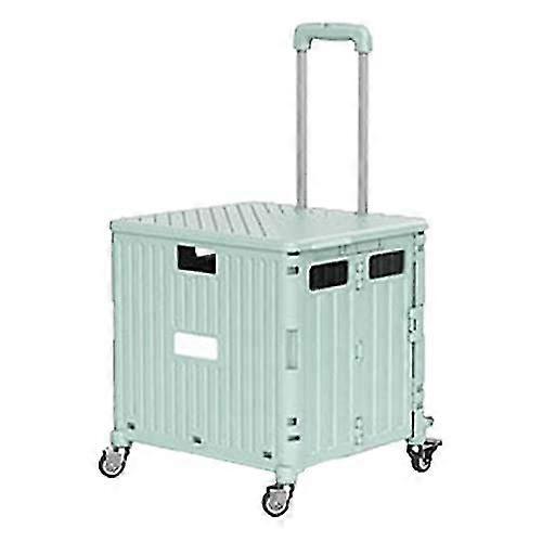 Folding Trolley Cart with Adjustable Wheels - Portable Rolling Crate for Easy Transportation