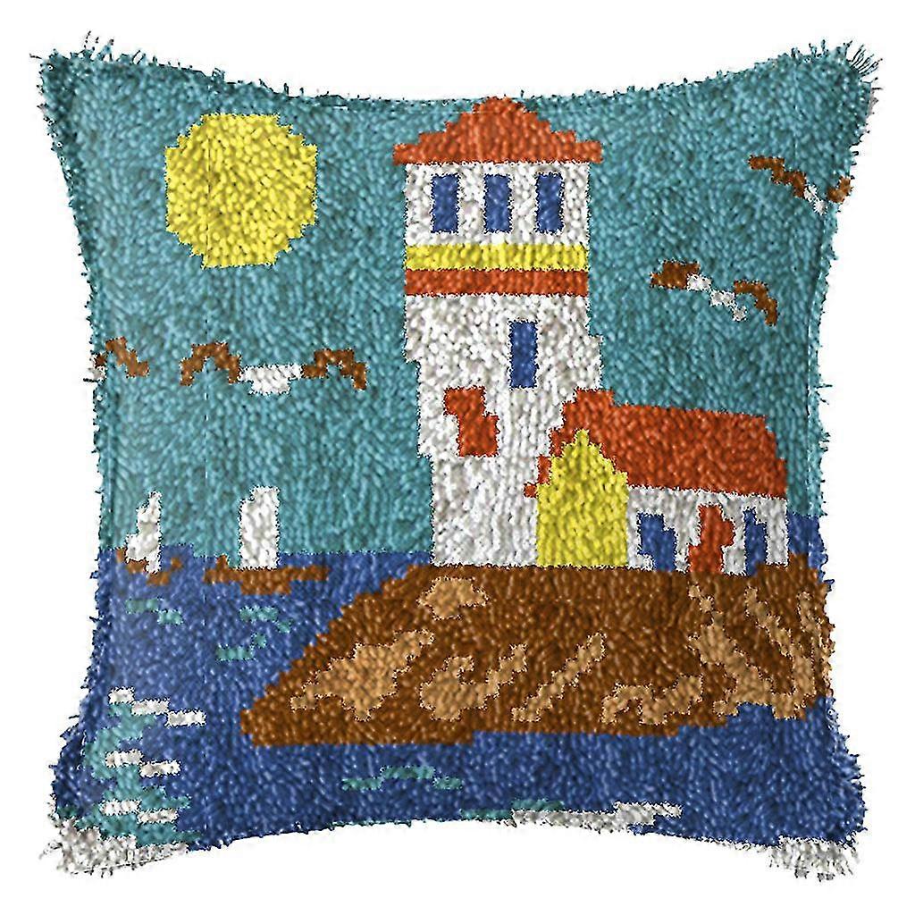 Landscape Diy For Latch Hook Kits 3d Segment Embroidery Throw Pillow Cushion Cover For Cross Stitch Carpet