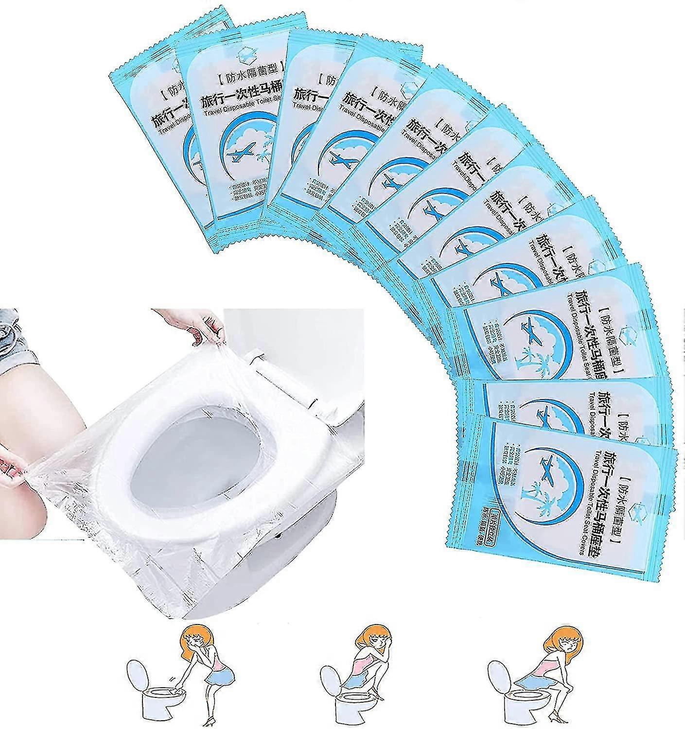 50pcs μίας χρήσης πλαστική κάλυψη καθισμάτων τουαλέτας μίας χρήσης κάλυψη καθισμάτων τουαλέτας πλαστική κατασκευασμένη αδιάβροχη τουαλέτα