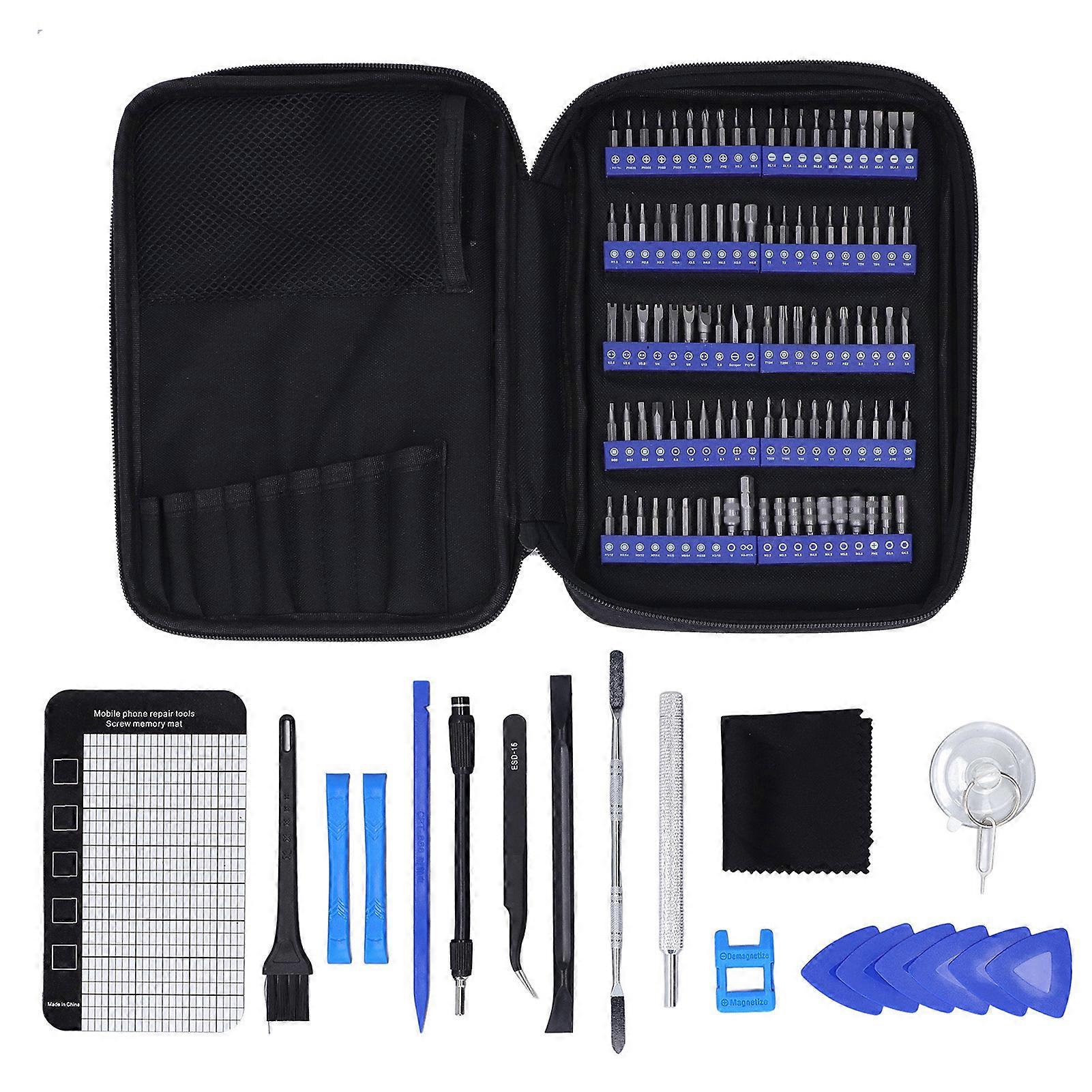 120 in 1 Multifunctional Screwdriver Set Household Tool Model Disassembly Kit with Silver Handle for Cell Phones Computers Laptops